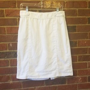 banana republic white linen pencil skirt